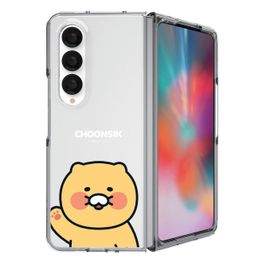 [S2B] KAKAO FRIENDS CHOONSIK Clear Slim Case for Galaxy Z Fold6 – Precise Fit, Transparent PC Material, Microdot Coating, Wireless Charging Compatible - Made in Korea